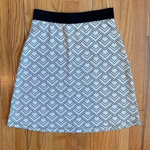 Gilli A-line Cream and Black Skirt sz S